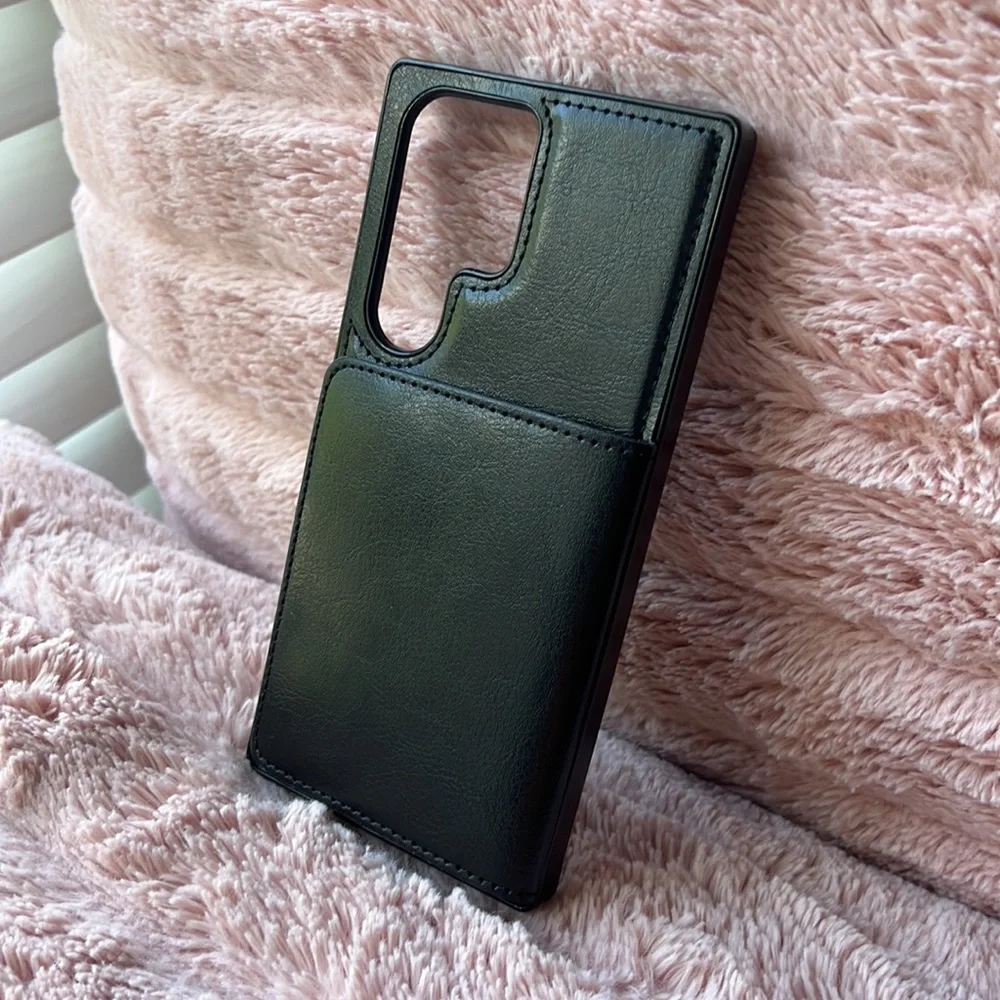 For Samsung Galaxy S23, S23 plus, S23 ultra leather wallet phone case kickstand